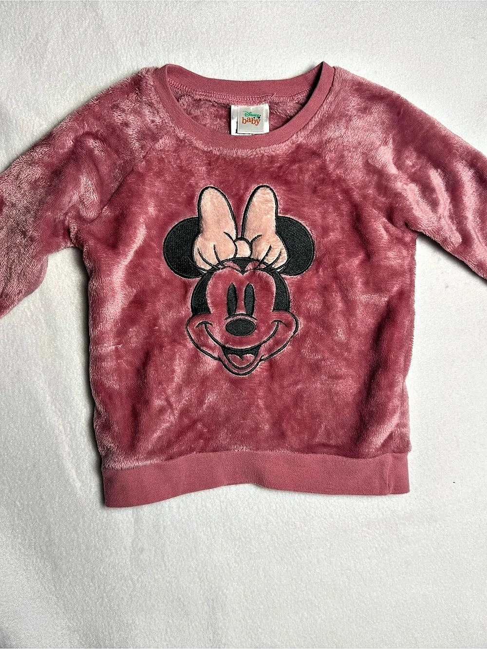 Disney Baby Minnie Mouse Pink Plush Fleece Sweatshirt